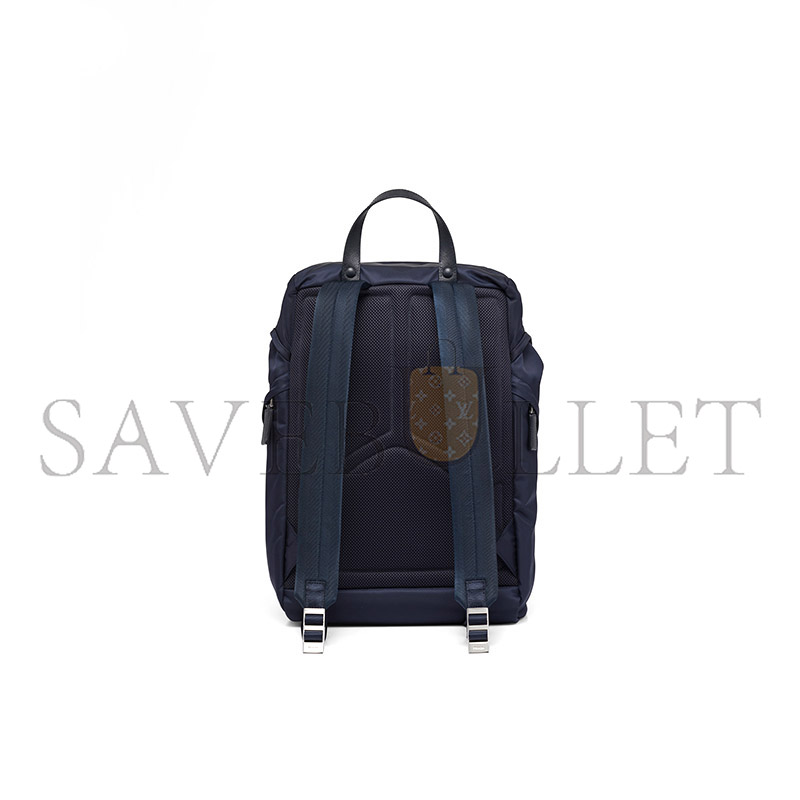 Pra*a re-nylon and saffiano leather backpack 2vz135 (45*27*17cm)